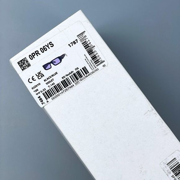 Prada PR06YS 02Z01O Sunglasses Black Blue Rectangle Unisex - Picture 11 of 15